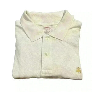 Brooks Brothers Performance Polo Size XL White Cotton Knit Casual Classic